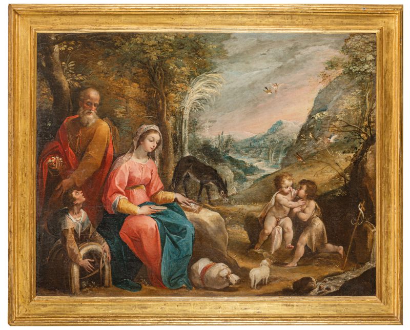 Lotto 172 GIUSEPPE CESARI detto il CAVALIER D'ARPINO (Arpino, 1568-Roma, 1640) Riposo nella fuga in Egitto (1595 circa) Olio su tela, cm 140X180 Stima € 50.000-80.000 Wannenes