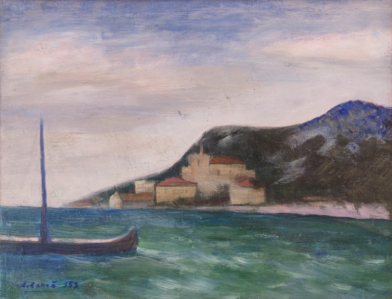 Lotto 153, Carlo Carrà, Marina, 1953. Stima 25.000-30.000 euro. Fidesarte