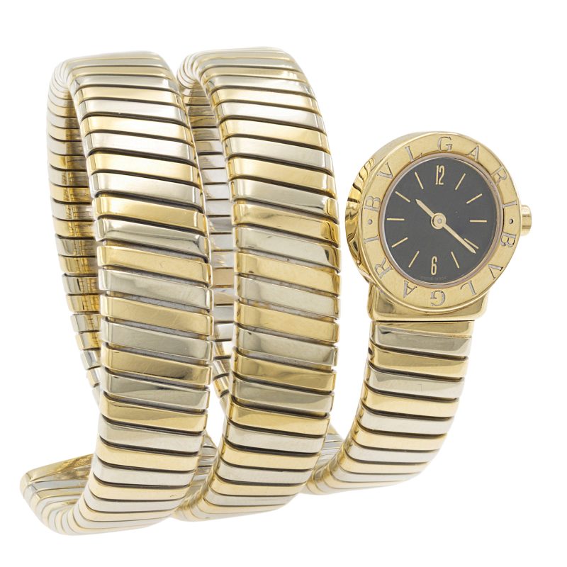 Lotto 58, orologio da polso Tubogas Serpente Vintage Collection Bvlgari, stima 15.000-20.000 euro. Colasanti Casa d'Aste