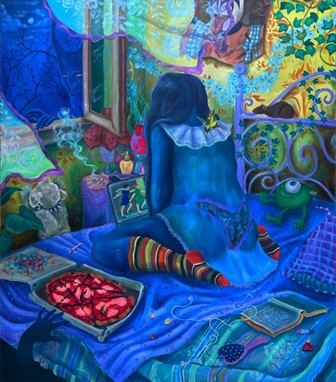 Dorotea Tocco, Mi rivelo con la notte, 2024, Olio su tela