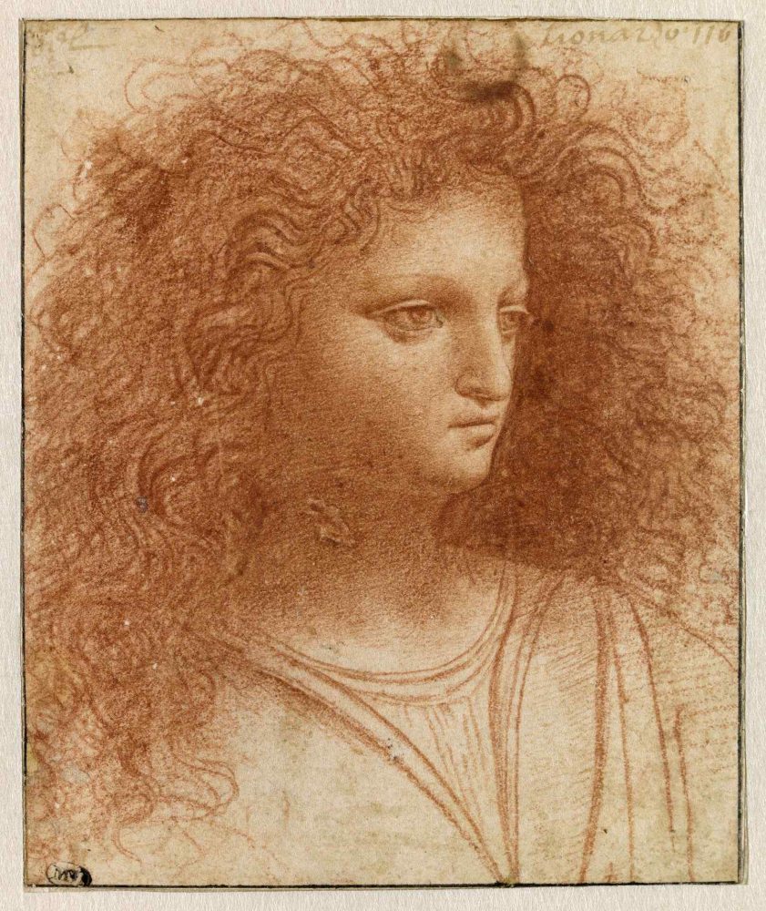 GIOVANNI AGOSTINO DA LODI, Busto di giovane di tre quarti rivolto a destra, 1500-1505, Matita rossa su carta bianca, Parigi, Musée du Louvre