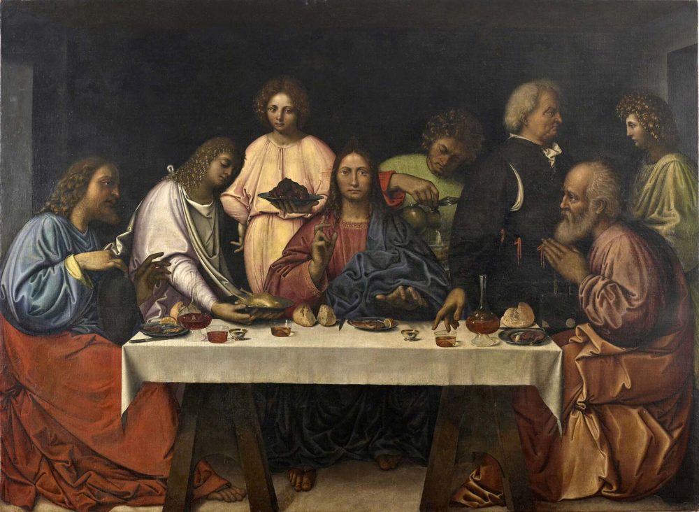 GIOVANNI AGOSTINO DA LODI, Cena in Emmaus, 1506-1508 circa, Olio su tela, Collezione privata