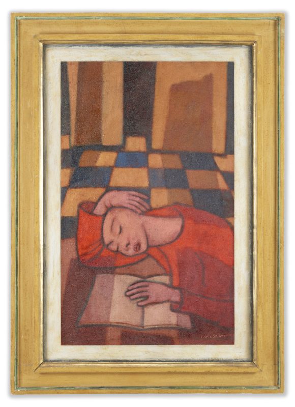 Lotto 35Felice Casorati "Fanciulla che dorme" 1955, olio su tela, cm 90x55. Stima € 35.000 - 50.000 Courtesy Il Ponte Casa d'Aste