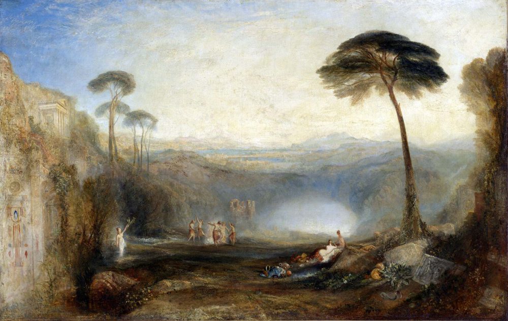 Joseph Mallord William Turner, Tivoli vista dal Monte Catillo; 1828; olio su tela, mm 1499 × 2496; Londra, Tate; © Tate