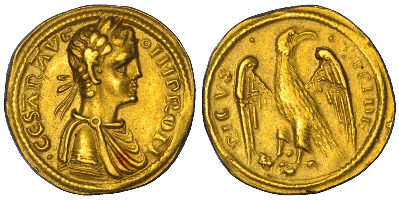 Lotto 813, mezzo augustale di Federico II di Svevia coniato a Brindisi dopo il 1231. Stima 7.000-9.000 euro. Cambi Casa d'Aste