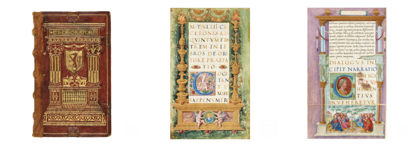 Manoscritto di Bartolomeo Sanvito (1435 - c. 1511), De Oratore di Marco Tullio Cicerone. Stima 200.000-300.000 euro. Pandolfini Casa d'Aste