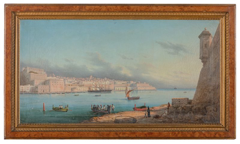 Lotto 275GIROLAMO GIANNI Napoli 1837 – 1895 . Malta, veduta del porto della Valletta . Veduta di Malta con barche di pescatori . Firmati G Gianni e datati 87 in basso a destra . Olio su tela, cm 38X72 (2) . Provenienza: Milano, collezione privata. Aggiudicazione: € 24.470 Wannenes