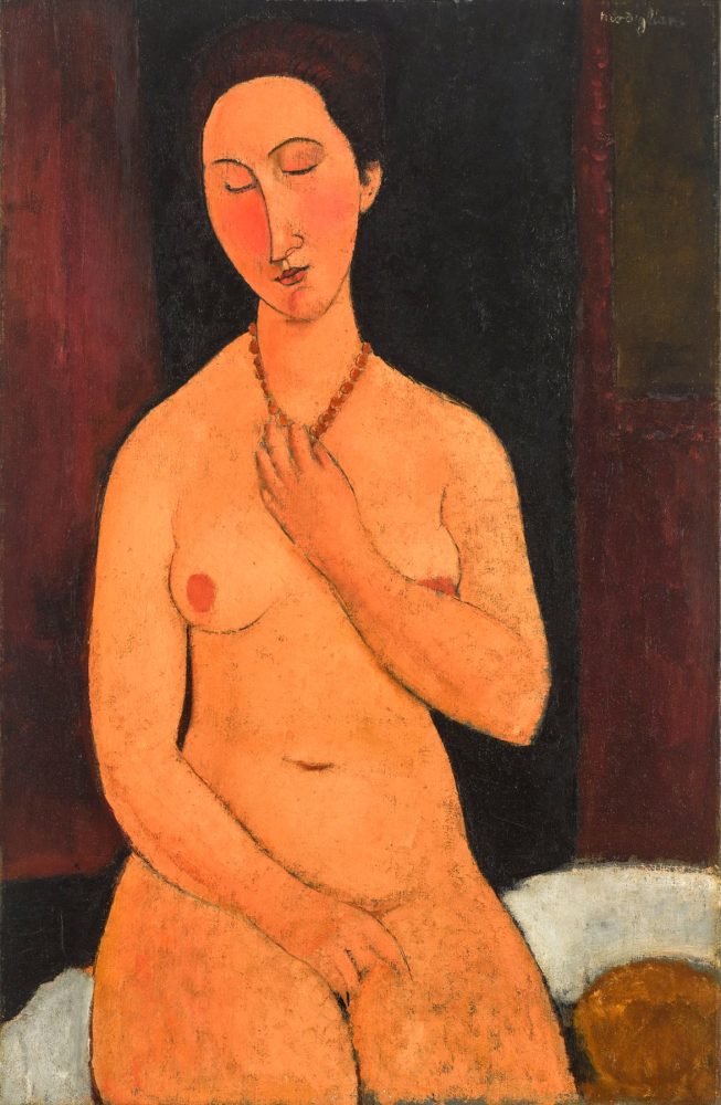 Amedeo Modigliani, Nu assis au collier, Sold for £48,235,000