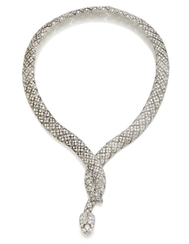 Lotto 615Collier a serpente articolato in platino e diamanti per complessivi ct. 40,00 circa. Venduto € 119.700 Courtesy Il Ponte Casa d'Aste