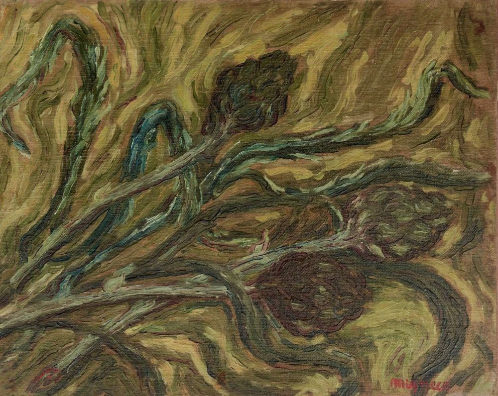 Giuseppe Migneco, Carciofi, 1940, olio su tela, 58 x 67 cm