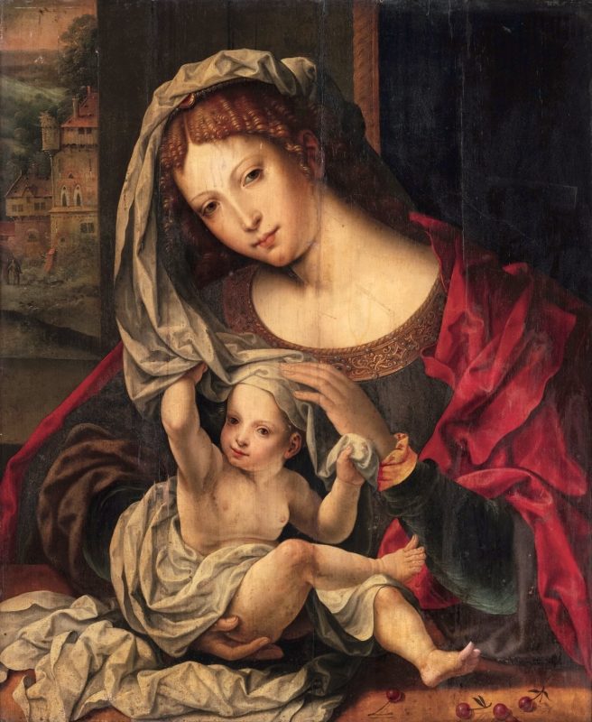 Lotto 109, Jan Gossaert detto il Mabuse, Madonna col Bambino. Stima 35.000-45.000 euro. Cambi Casa d'Aste