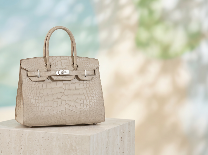 Lotto 43, Hermès Birkin Sellier 30 in alligatore mat color Beton del 2023 (stima 60.000-70.000 euro). Cambi Casa d'Aste