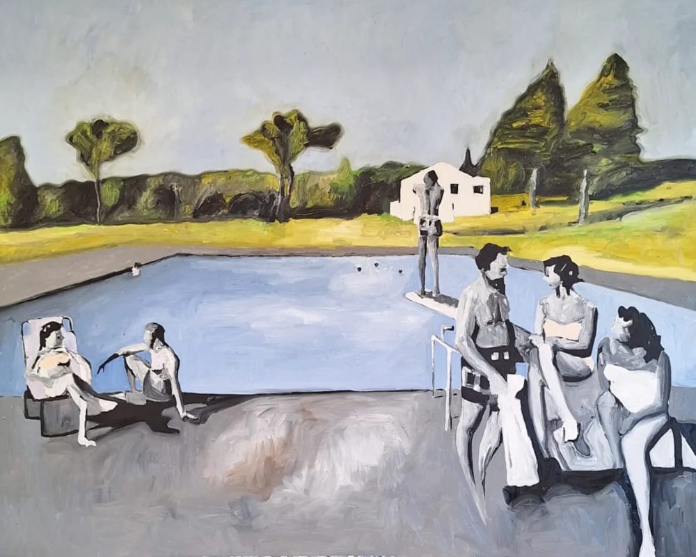 Luca Giovagnoli, Afternoon at the pool, 2026, olio su tela, 160 x 200 cm