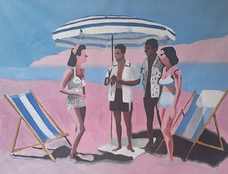 Luca Giovagnoli, Beach Games, 2026, olio su tela, 140 x 180 cm
