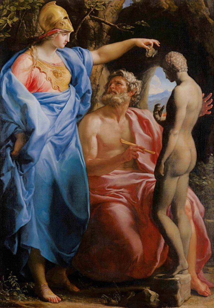 Pompeo Girolamo Batoni, Minerva infonde l’anima alla figura umana modellata in creta da Prometeo, 1740-1743