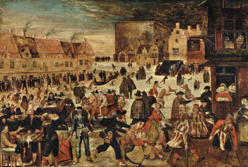 Dorotheum, Old Master Paintings, lotto 33, Manner of Marten van Cleve, Carnival on Shrove Monday, traditionally called 'The Court of Miracles', oil on panel. Stima 6.000-8.000 euro