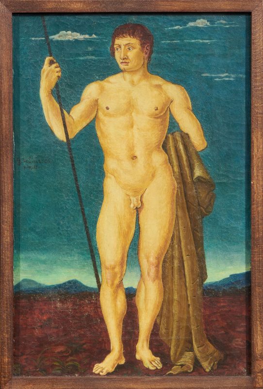 Giorgio de Chirico, San Giorgio, 1920 Olio su tela - cm 31,7x21. Farsettiarte