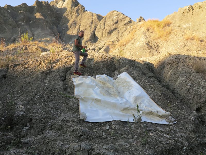 Angelo Bellobono che lavora a Trappola Calanco del Rio Tradito - Progetto Mappa Appennino. Photo Elisa Del Prete