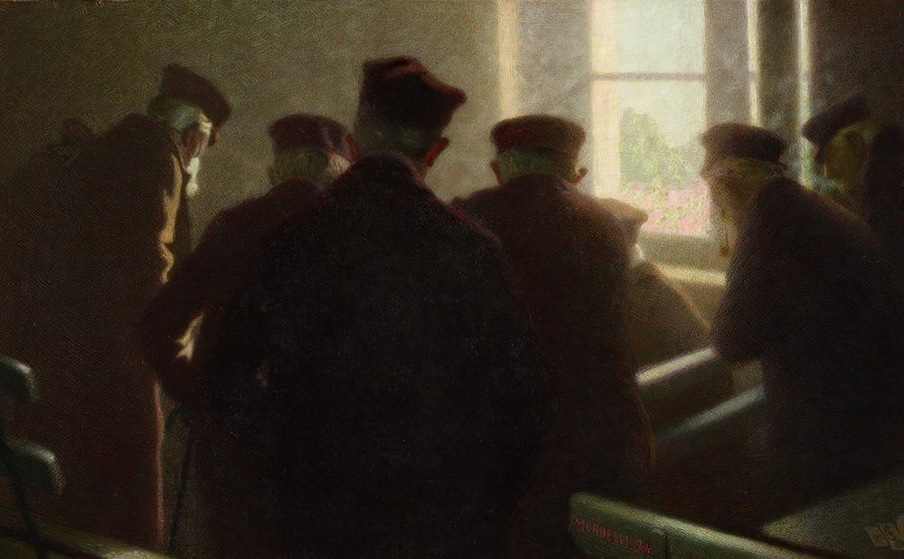 Angelo Morbelli, Le ultime mosse, 1904-1906, olio su tela, cm 55,5 x 88, Pinacoteca Divisionismo, Tortona