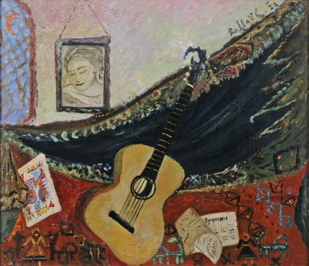 Antonietta Raphael-Natura morta con chitarra, 1928, olio su tavola