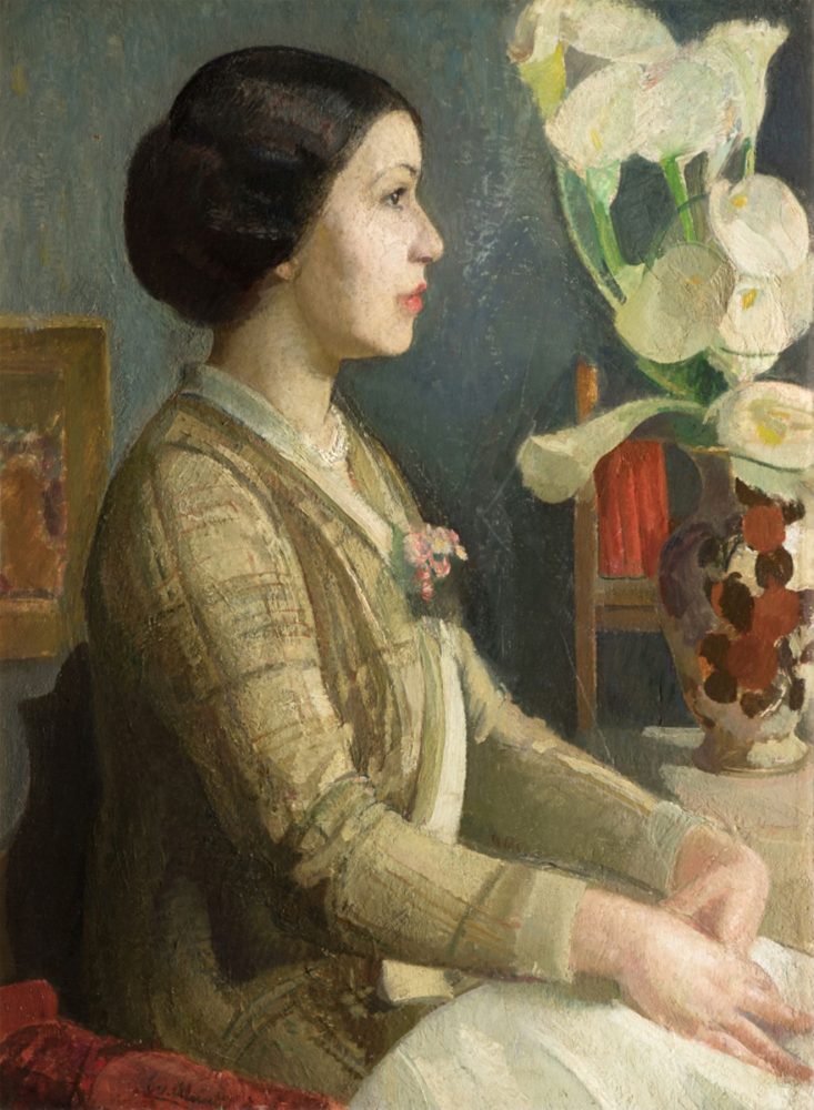 Evangelina Alciati, Ritratto di Fiorenza Boccalatte, 1935, olio su tela, cm. 44,5x59 - Pinacoteca dell'Accademia Albertina, Torino