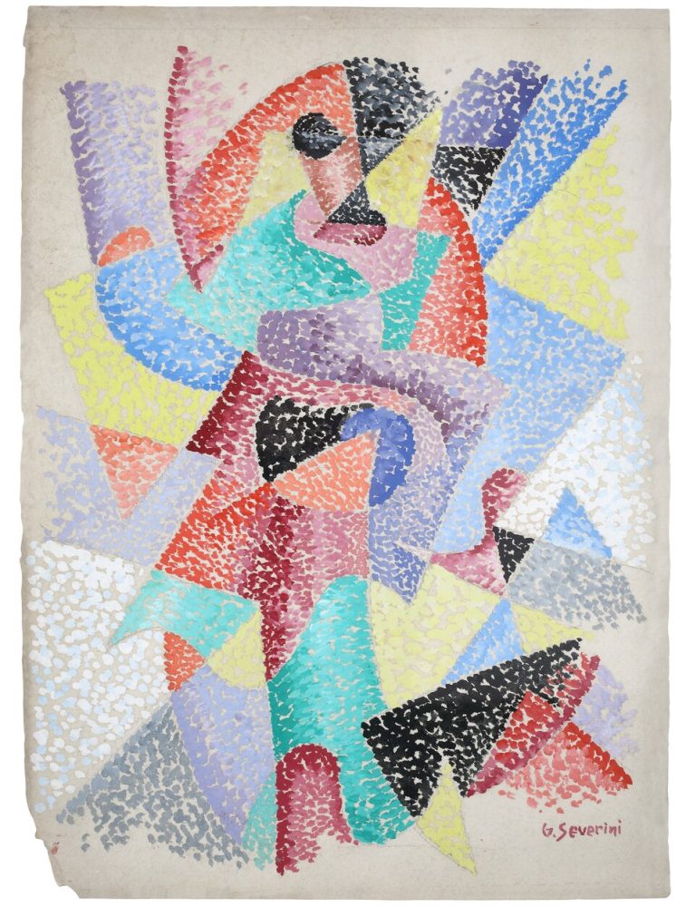 Gino Severini, Danseuse dans la lumière, 1913, tempera su cartoncino, 39 x 28 cm, Roma, Collezione privata – courtesy Roma, Galleria Russo