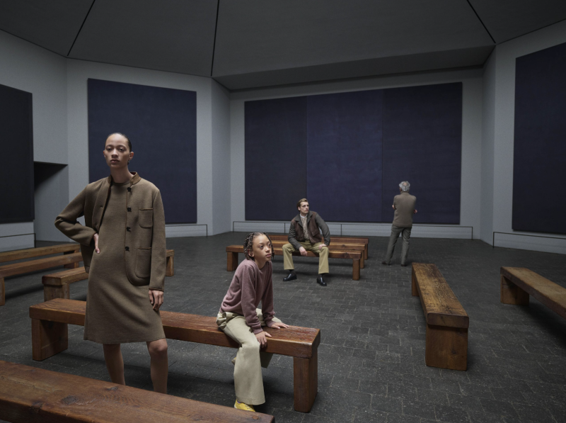 Loro Piana, campagna pubblicitaria autunno/inverno 2026 realizzata alla Rothko Chapel. Ph. Mario Sorrenti. Courtesy Loro Piana