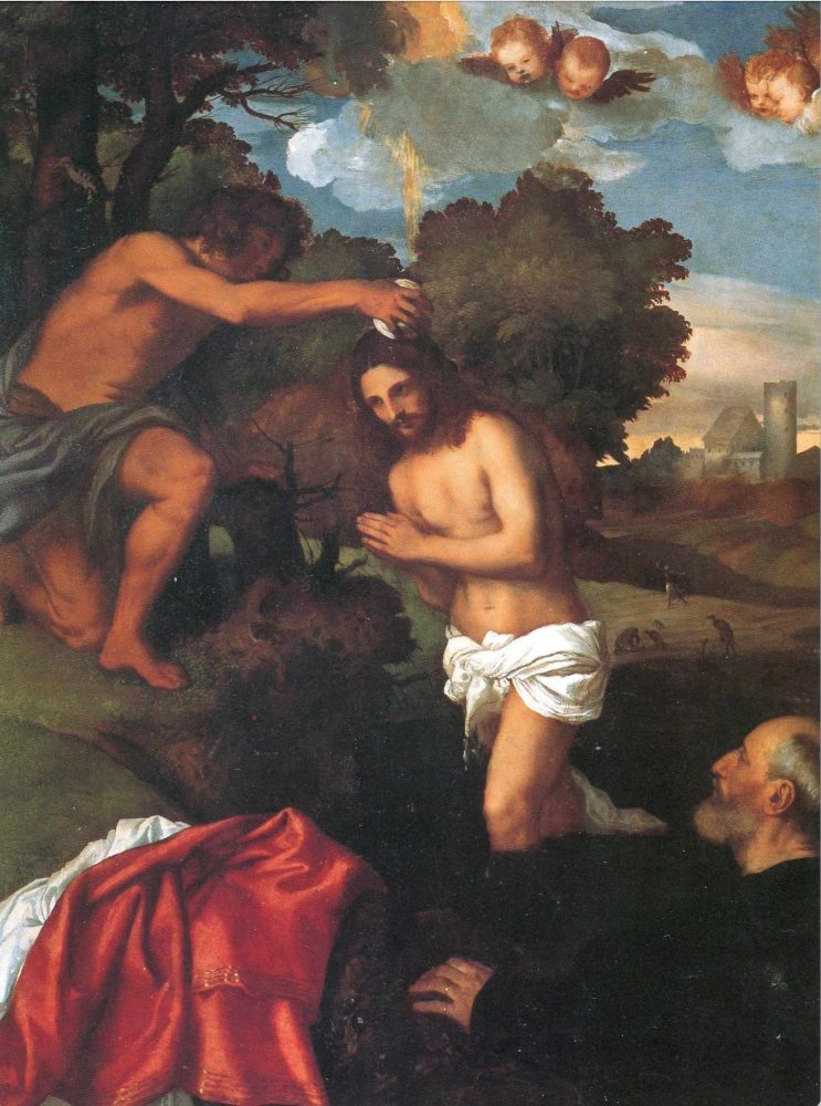 Tiziano Vecellio, Battesimo di Cristo, 1511-1512, olio su tavola. 116X91 cm, Roma Musei Capitolini-Pinacoteca Capitolina