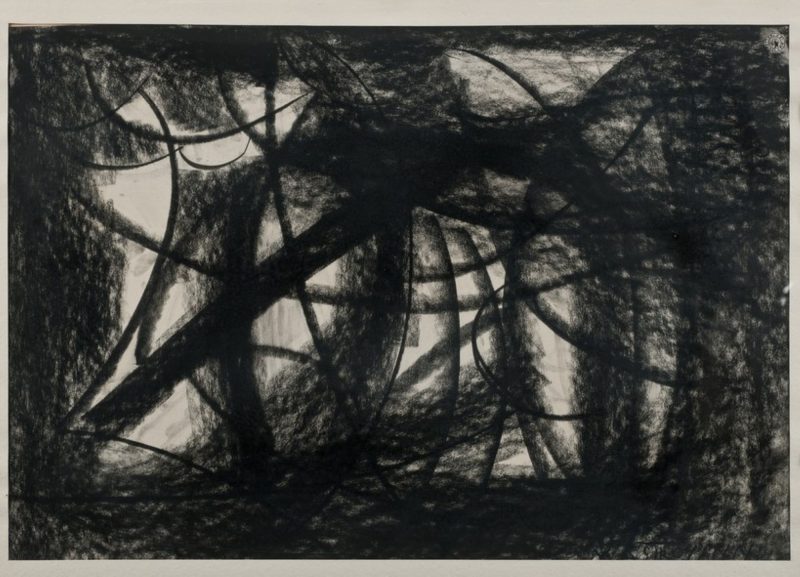 Umberto Mastroianni, Senza titolo, carboncino e acrilico su cartone, cm 50 x 70, 1961-1962, firmato
