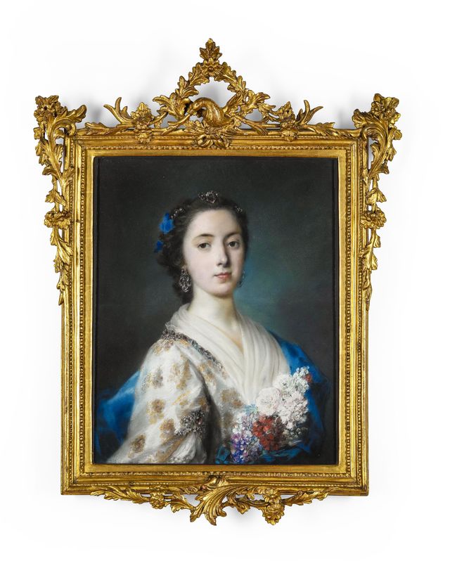 Rosalba Carriera, Ritratto di dama con fiori, venduto a 436.100 euro. Cambi Casa d'Aste