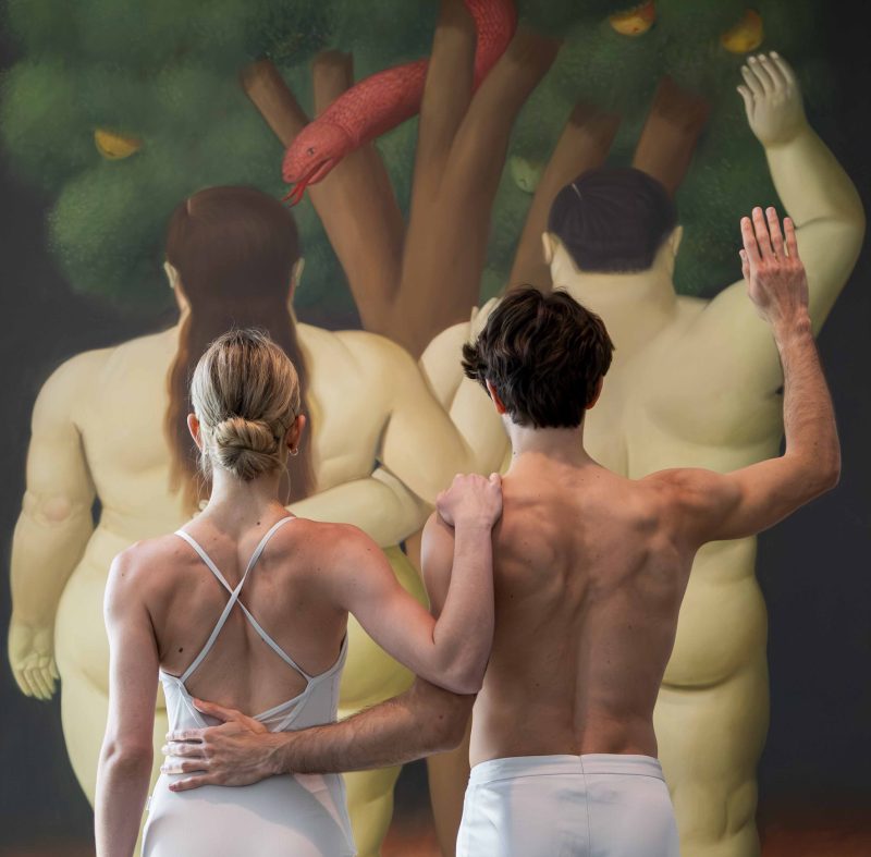 Balletto di Roma con Fernando Botero, Adamo ed Eva,1998, Olio su tela, 219 x 183 cm, Collezione Würth, Inv. 6580