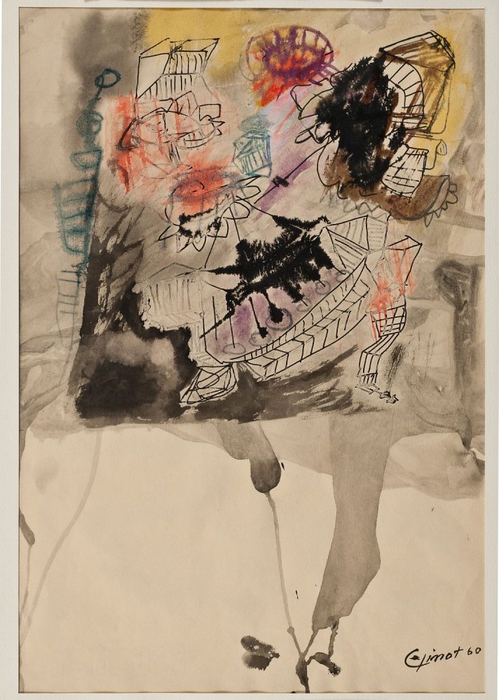 Giuseppe Gallizio detto Pinot, Senza titolo, acquerello su carta, cm 47 x 32, firmato “G. Pinot 60”
