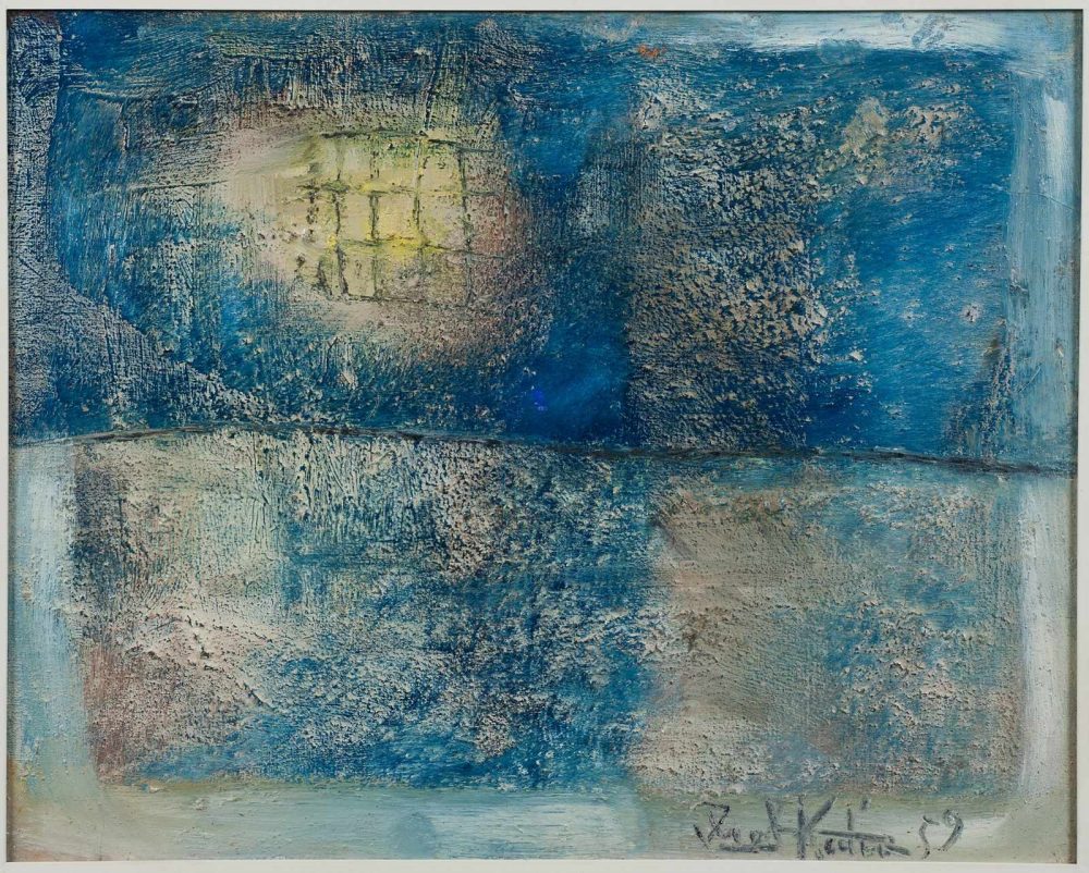 Ibrahim Kodra, Nascita d’Aurora, olio, cm 40 x 50, 1959, Collezione Tazartes
