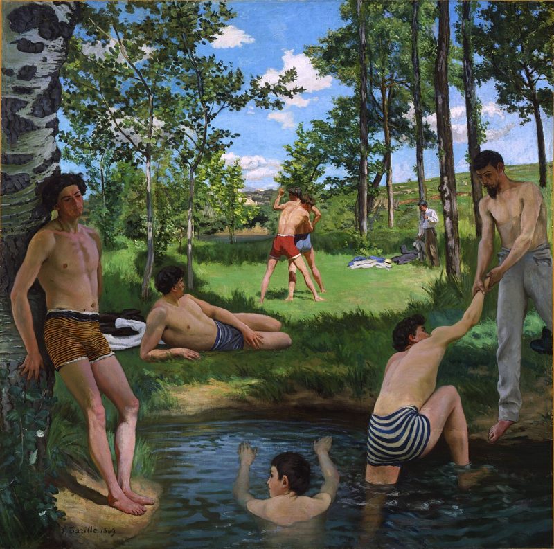 Jean Frédéric Bazille, Scena d'estate, 1869, olio su tela, 160×160.7 cm, Fogg Art Museum, Harvard University