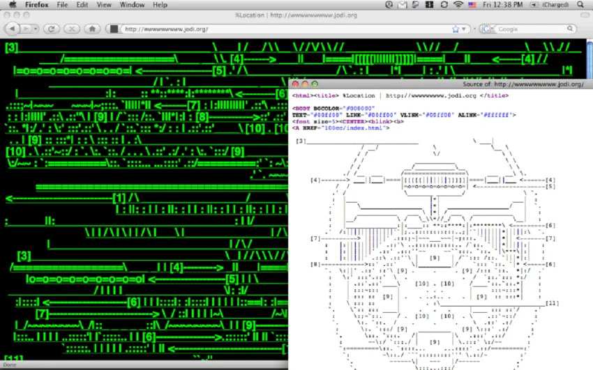 Screenshot dal sito di Jody.org, 1995