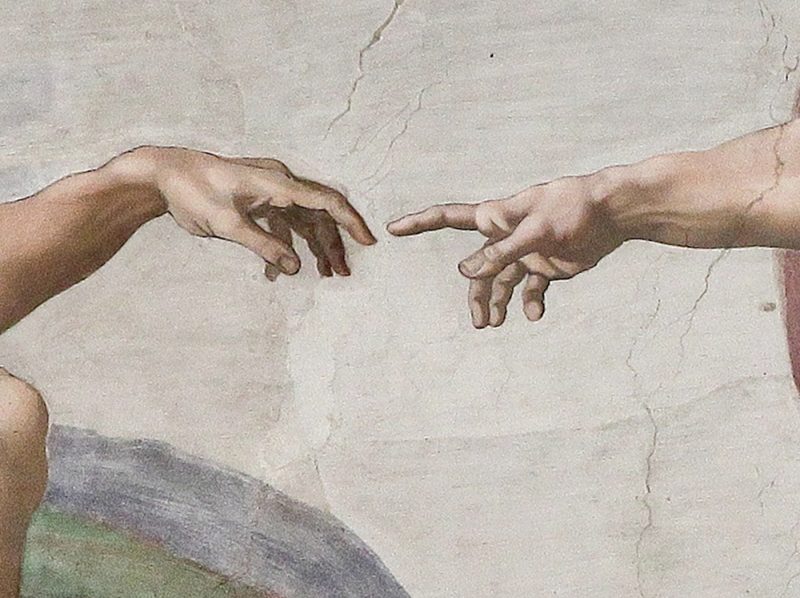 Michelangelo Buonarroti, Creazione di Adamo. Città del Vaticano, Cappella Sistina (dettaglio)