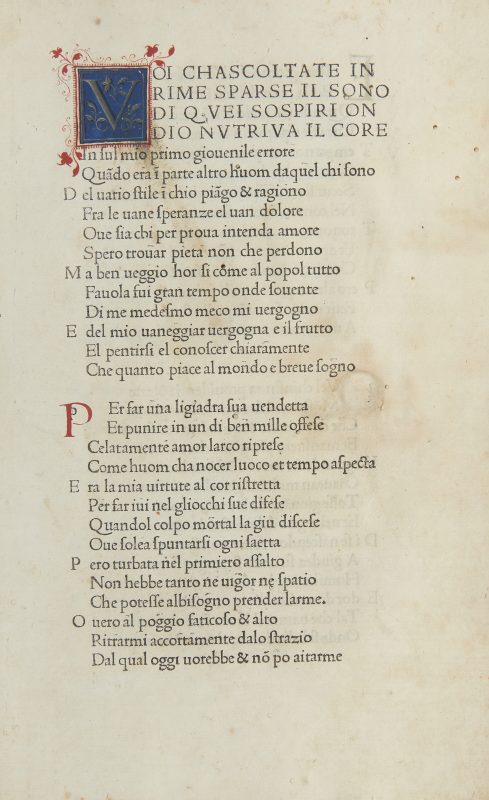 Lotto 89Sonetti e Trionfi. Venezia: [Gabriele di Pietro], 1473 PETRARCA, Francesco (1304-1374) Stima: € 15.000 - 25.000. Courtesy: Il Ponte Casa d'Aste