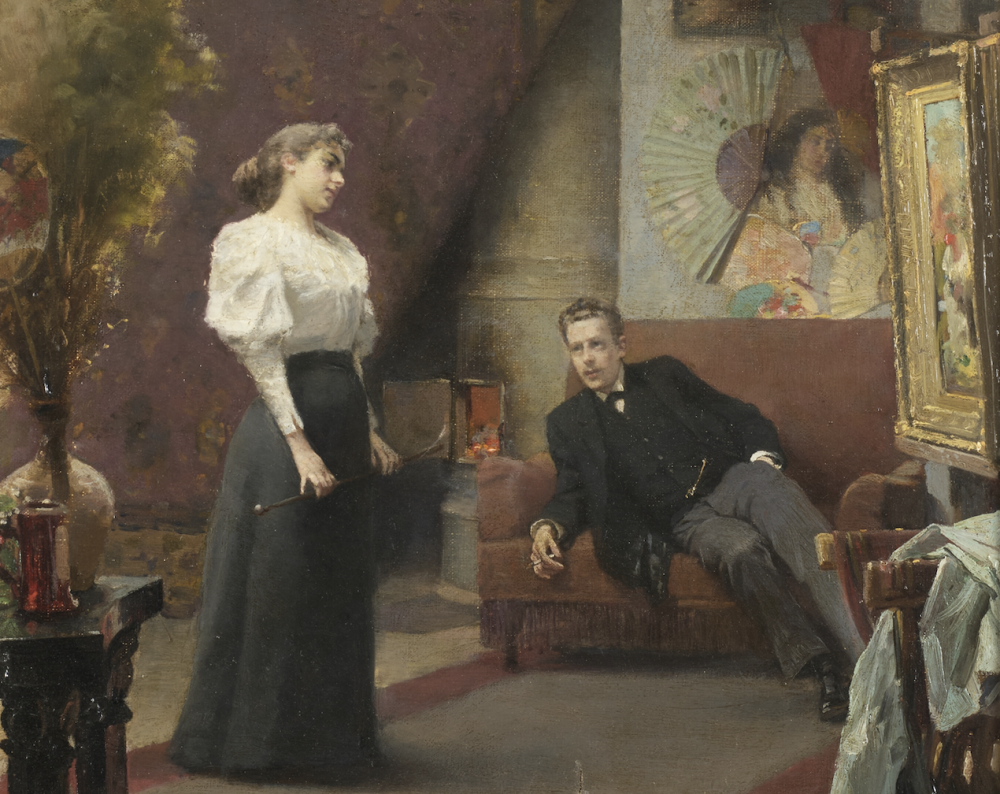 Lotto 27 Janis Rozentals (Saldus 1866 - 1916) “Nell’atelier dell’artista” (dettaglio), 1885, olio su tela (cm 57x40), firmato e datato in basso a destra Venduto € 44.800 Courtesy Il Ponte Casa d'Aste