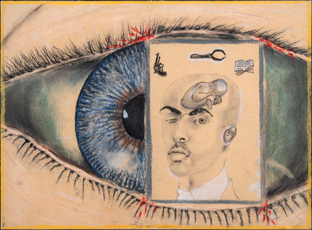 Francesco Clemente, Senza titolo, 1980, Matita e pastello su carta montata su tela, 45 x 61,7 cm, Collezioni Gallerie d’Italia - Intesa Sanpaolo, Patrimonio Artistico Intesa Sanpaolo, foto Paolo Vandrasch, Milano © Francesco Clemente 