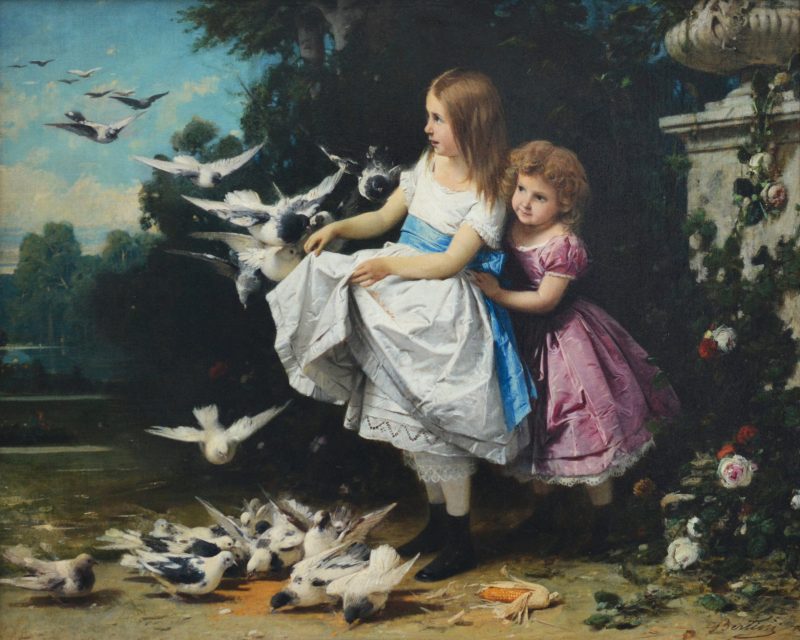 Giuseppe Bertini (Milano 1825 – 1898), Ritratto di fanciullette, 1869. Olio su tela, 74 x 92,5 cm. Milano, Galleria d’Arte Moderna. Credito fotografico: © Comune di Milano - tutti i diritti riservati - Galleria d'Arte Moderna, Milano
