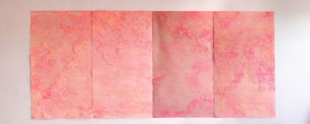 Gabriele Landi, Mappa, 2025-2026, 250x560 cm, Emulsione vinilica su carta intagliata