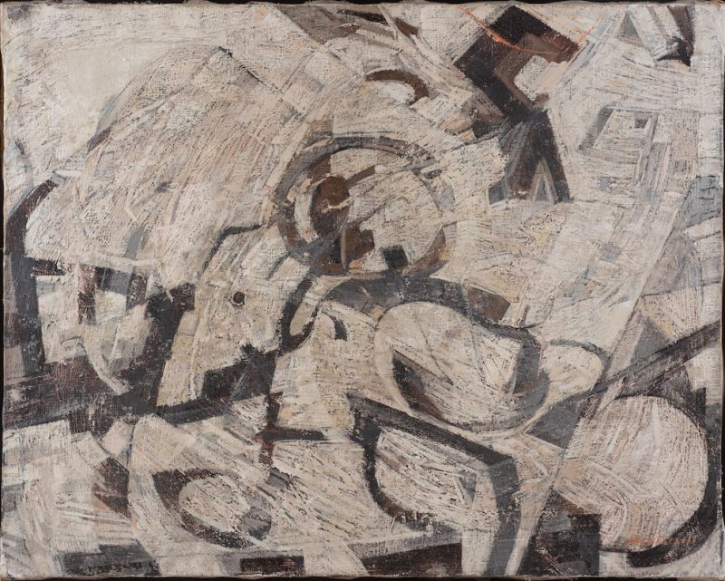 Lotto 118 Carlo Montarsolo Progetto per un motivo pubblicitario, 1968 Olio su tela, cm 80 x 100 Firmato in basso a destra; firmato, datato e titolato sul retro Provenienza: Coll. Archivio Carlo Montarsolo Esposizioni: Carlo Montarsolo Alta tensione tra passato e presente, GNAM, Roma, 2022, ill. cat. p. 26 Stima 500-800 euro Wannenes