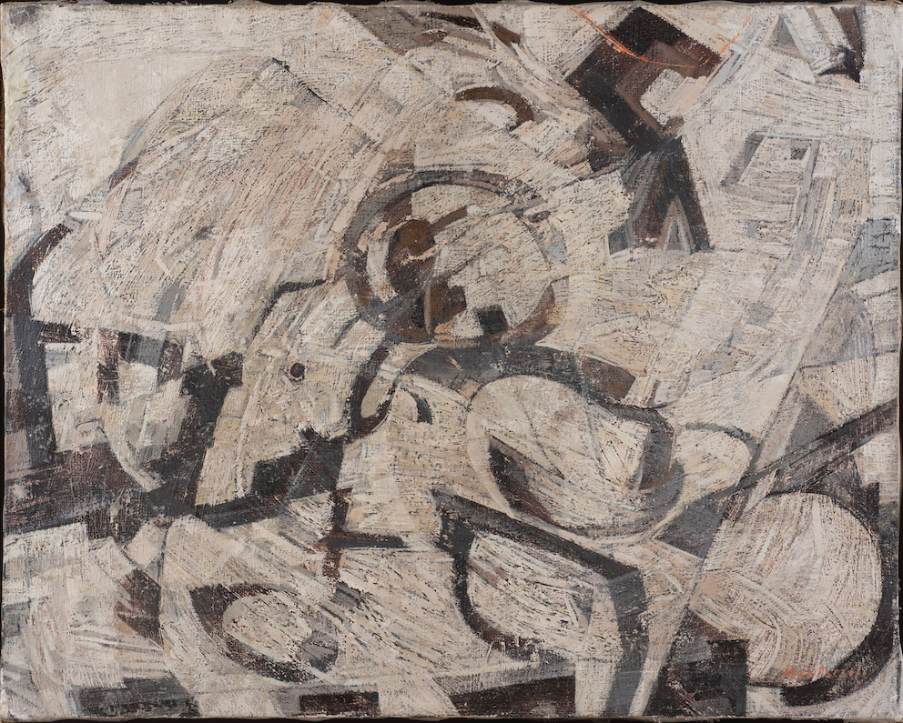 Lotto 118 Carlo Montarsolo Progetto per un motivo pubblicitario, 1968 Olio su tela, cm 80 x 100 Firmato in basso a destra; firmato, datato e titolato sul retro Provenienza: Coll. Archivio Carlo Montarsolo Esposizioni: Carlo Montarsolo Alta tensione tra passato e presente, GNAM, Roma, 2022, ill. cat. p. 26 Stima 500-800 euro Wannenes