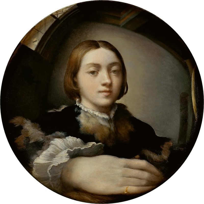 Parmigianino, Autoritratto allo specchio", 1524 circa. Vienna, Kunsthistorisches Museum