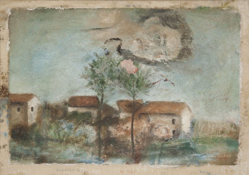 Pier Paolo Pasolini, Paesaggio con volto maschile (1943). Fondo Pier Paolo Pasolini, Archivio Bonsanti, Gabinetto Vieusseux © PIER PAOLO PASOLINI, by SIAE 2026